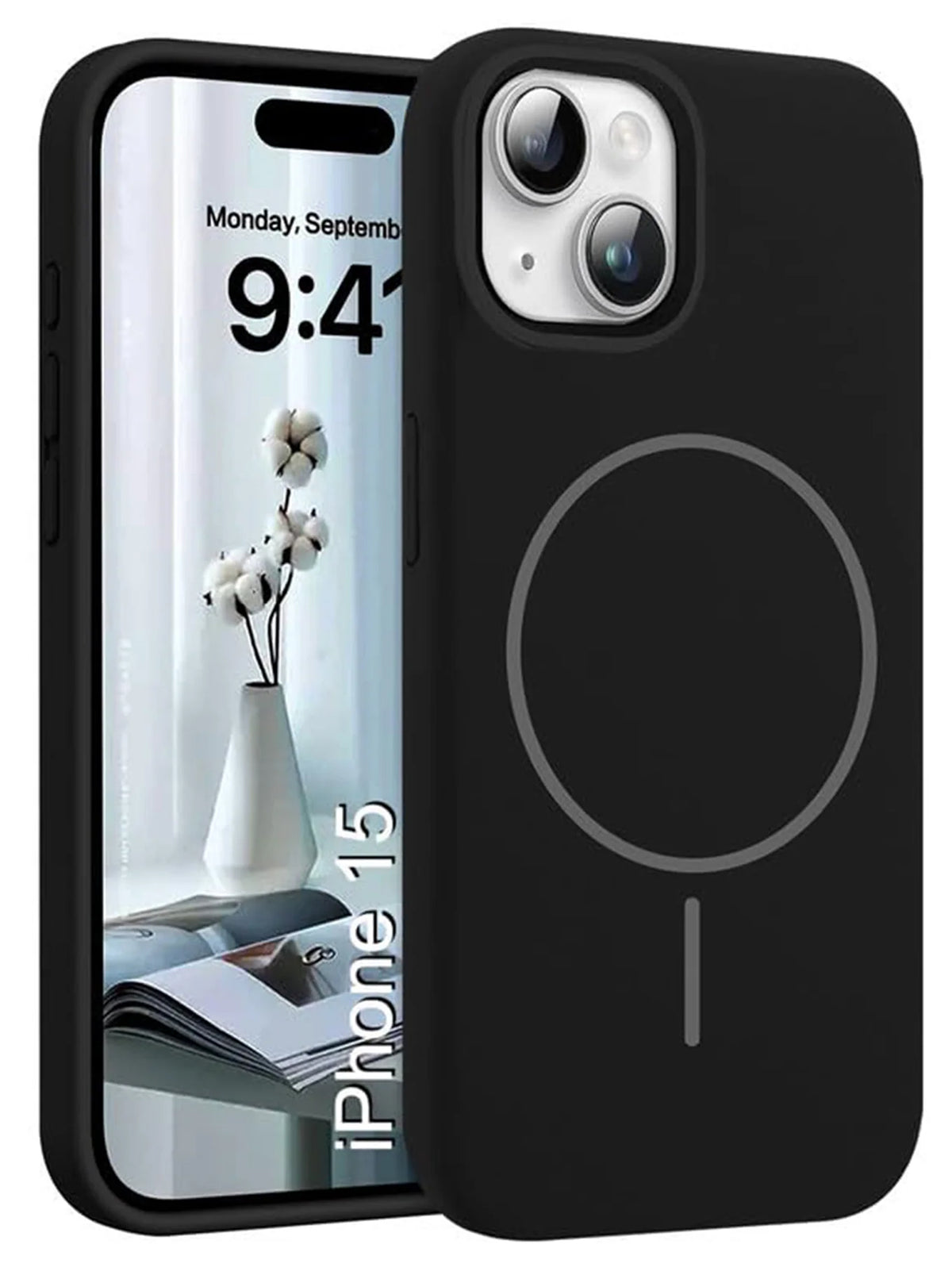 iPhone 15 | Silicone Case With IC Pop-Up | Black