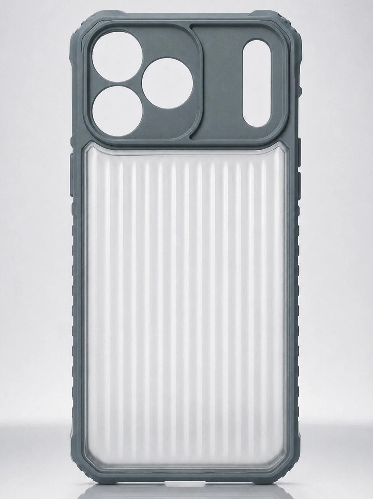iPhone 17 Pro | Fluted Texture Matte Case with Side Protection Grip | Gray