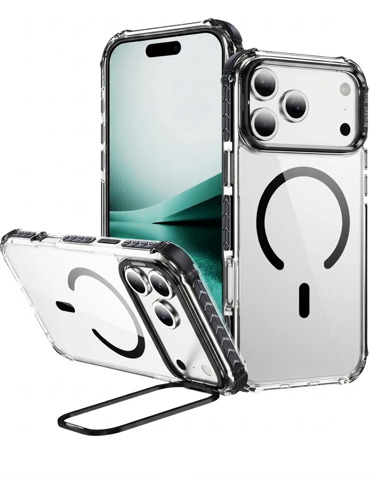 iPhone 17 Pro Case | MagSafe | Camera Lens Stand | Matte Finish | Black