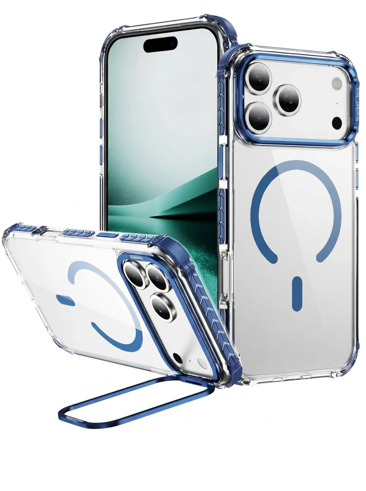 iPhone 17 Pro Case | MagSafe | Camera Lens Stand | Matte Finish | Blue