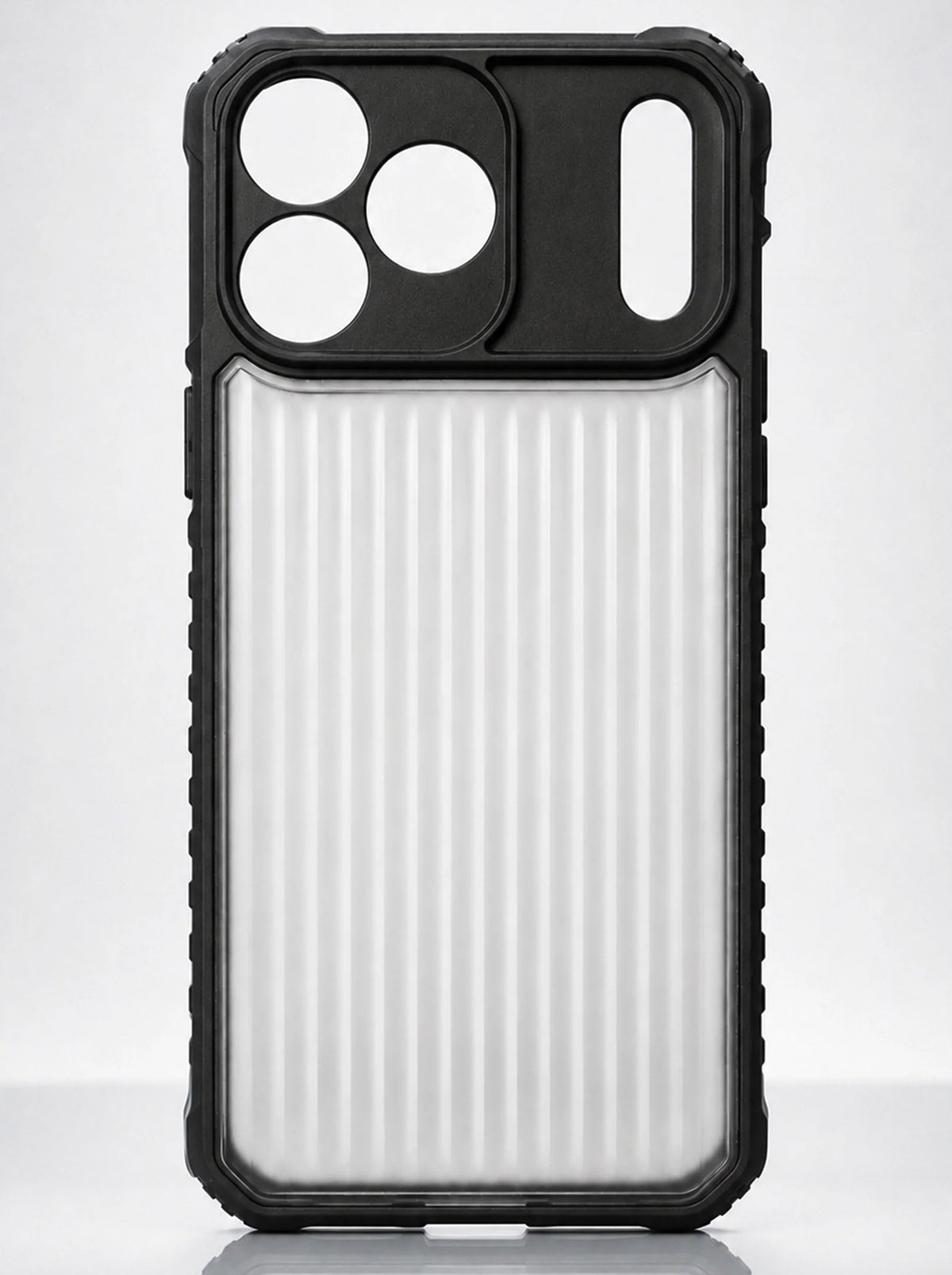iPhone 17 Pro | Fluted Texture Matte Case with Side Protection Grip | Dark Black