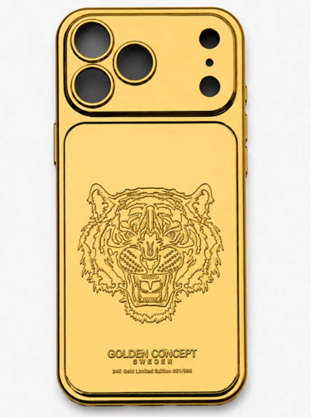 iPhone 17 Pro Max | Royal Gold Embossed Case- Tiger