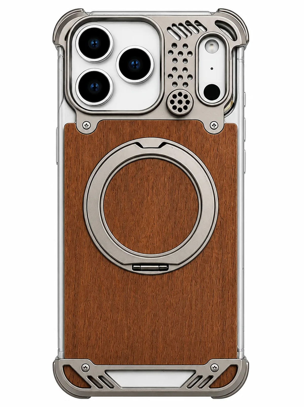 iPhone 17 Pro | Wooden Metal case | Silver