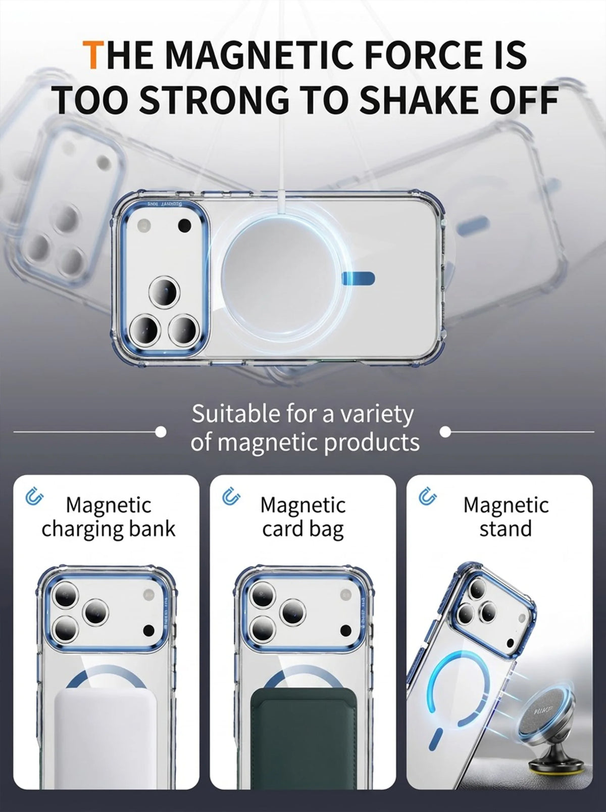 iPhone 17 Pro Case | MagSafe | Camera Lens Stand | Matte Finish | Blue