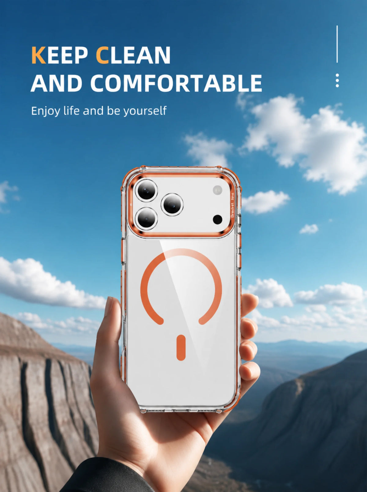 iPhone 17 Pro Case | MagSafe | Camera Lens Stand | Matte Finish | Orange