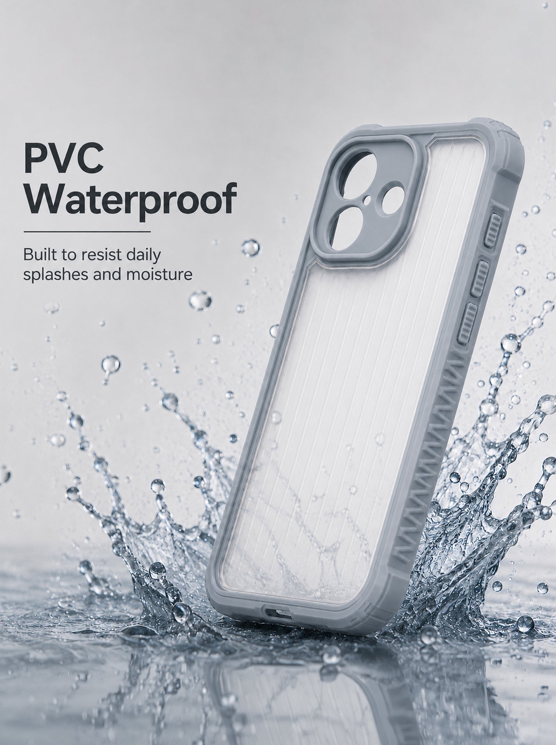 iPhone 16 | Fluted Texture Matte Case with Side Protection Grip | Gray Color
