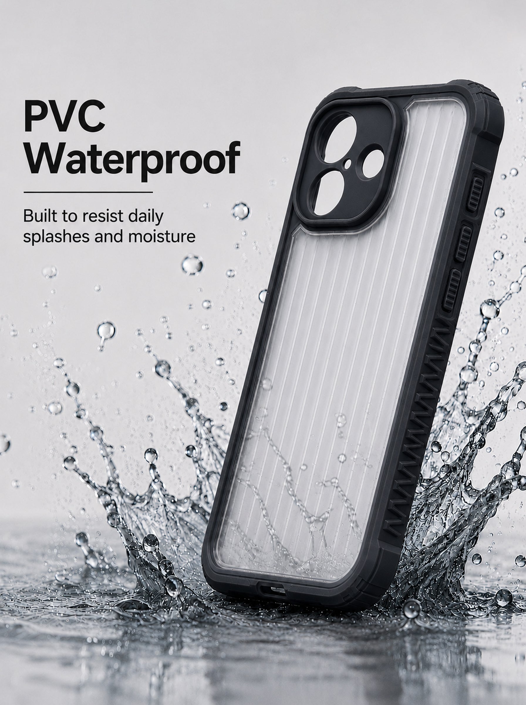 iPhone 16 | Fluted Texture Matte Case with Side Protection Grip | Black